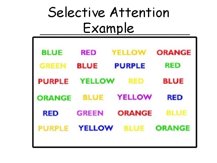 Selective Attention Example 