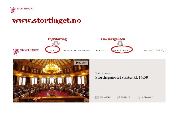 www. stortinget. no Digi. Storting Om saksgangen 