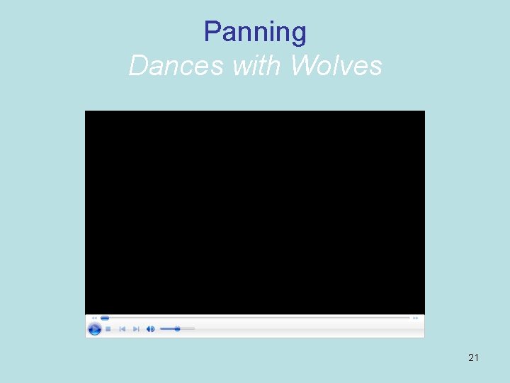 Panning Dances with Wolves 21 