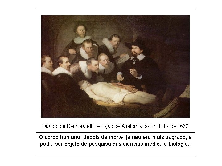 Quadro de Reimbrandt - A Lição de Anatomia do Dr. Tulp, de 1632 O