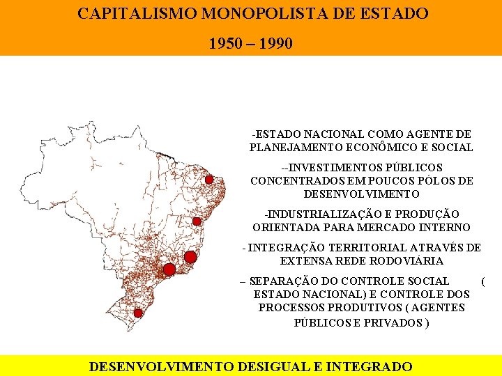 CAPITALISMO MONOPOLISTA DE ESTADO 1950 – 1990 -ESTADO NACIONAL COMO AGENTE DE PLANEJAMENTO ECONÔMICO