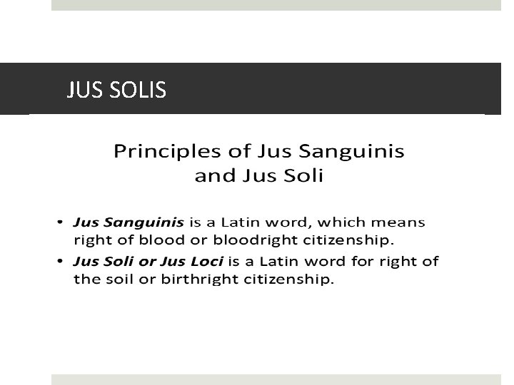 JUS SOLIS 