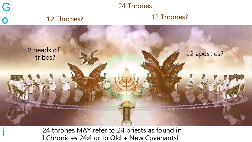 G o d ’ s C o n s i 24 Thrones 12 Thrones?