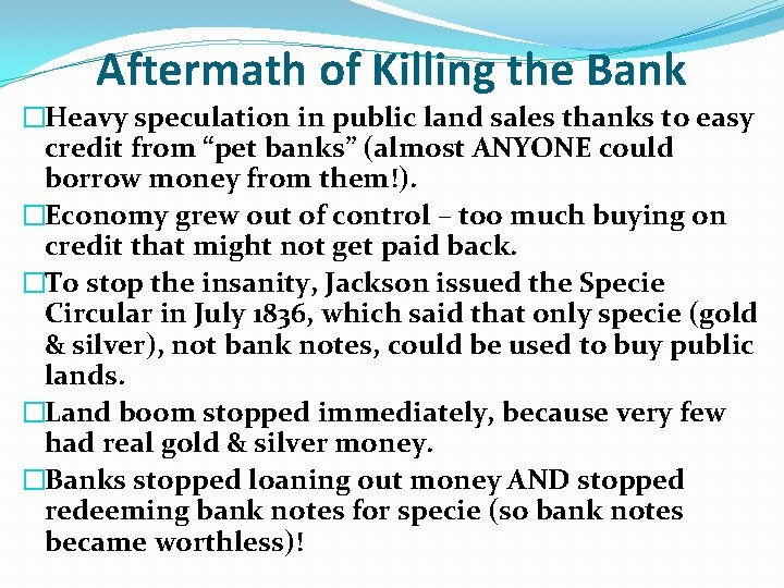 Aftermath of Killing the Bank �Heavy speculation in public land sales thanks to easy Aftermath of Killing the Bank �Heavy speculation in public land sales thanks to easy