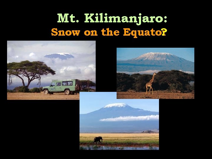 Mt. Kilimanjaro: Snow on the Equator ? 
