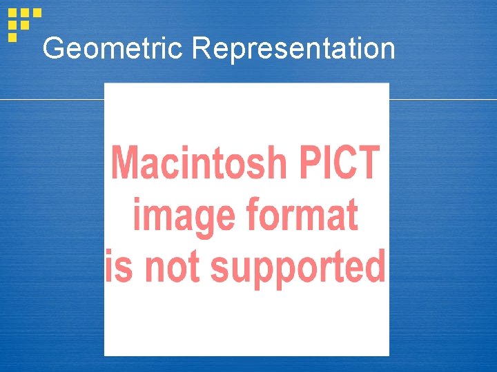 Geometric Representation Geometric Representation