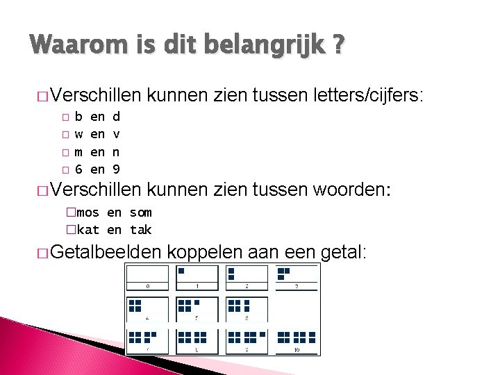 Waarom is dit belangrijk ? � Verschillen � b en d � w en