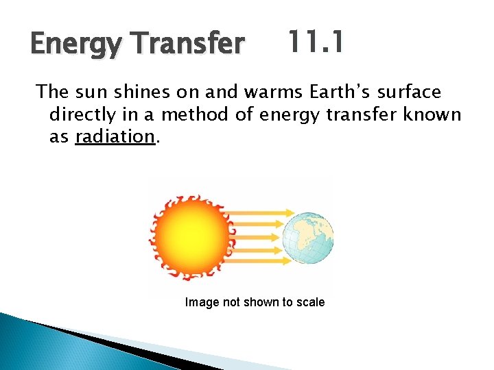 Energy Transfer 11. 1 The sun shines on and warms Earth’s surface directly in Energy Transfer 11. 1 The sun shines on and warms Earth’s surface directly in