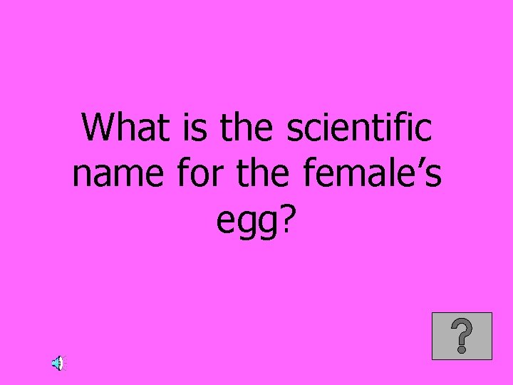 What is the scientific name for the female’s egg? 