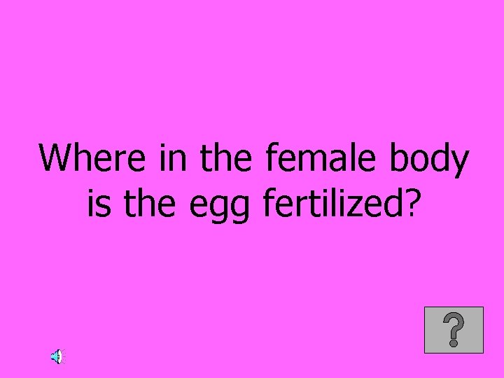 Where in the female body is the egg fertilized? 