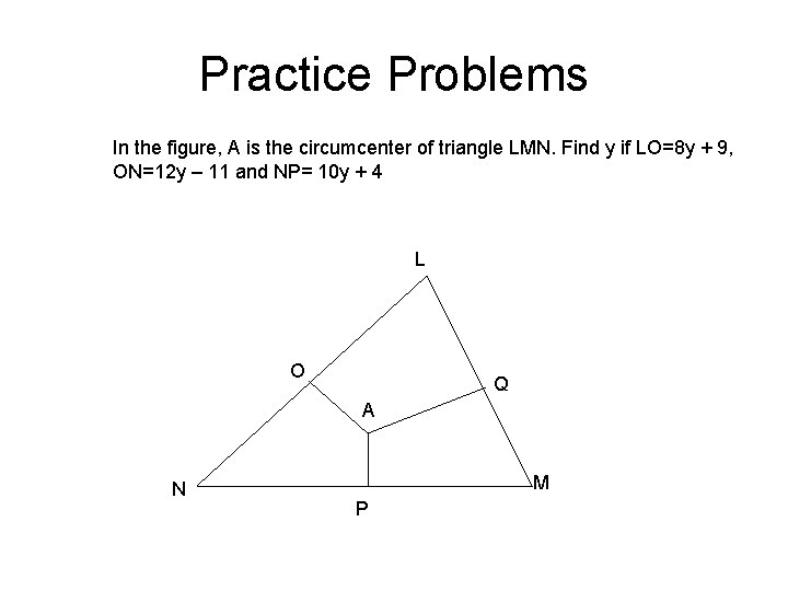 Chapter 5 Review Segments in Triangles Test Outline