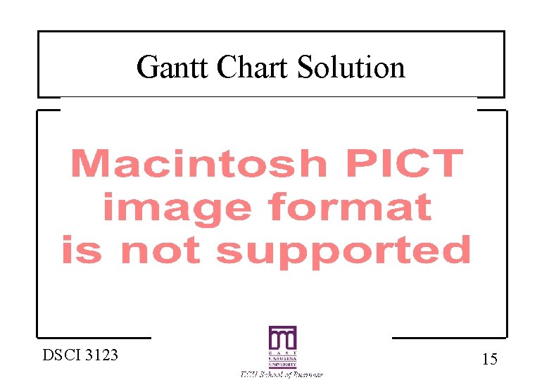 Gantt Chart Solution DSCI 3123 15 