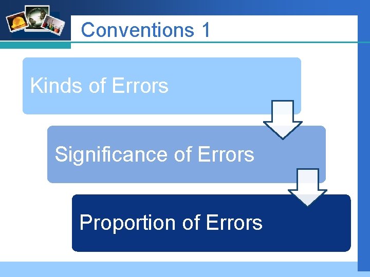 Company LOGO Conventions 1 Kinds of Errors Significance of Errors Proportion of Errors 