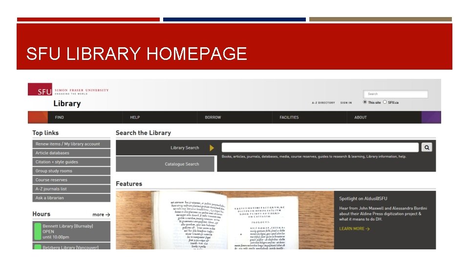 Sfu Database Library SFU LIBRARY ORIENTATION MASTERS IN TERRORISM RISK SECURITY