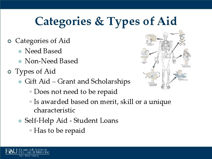 Categories & Types of Aid ¢ ¢ Categories of Aid l Need Based l