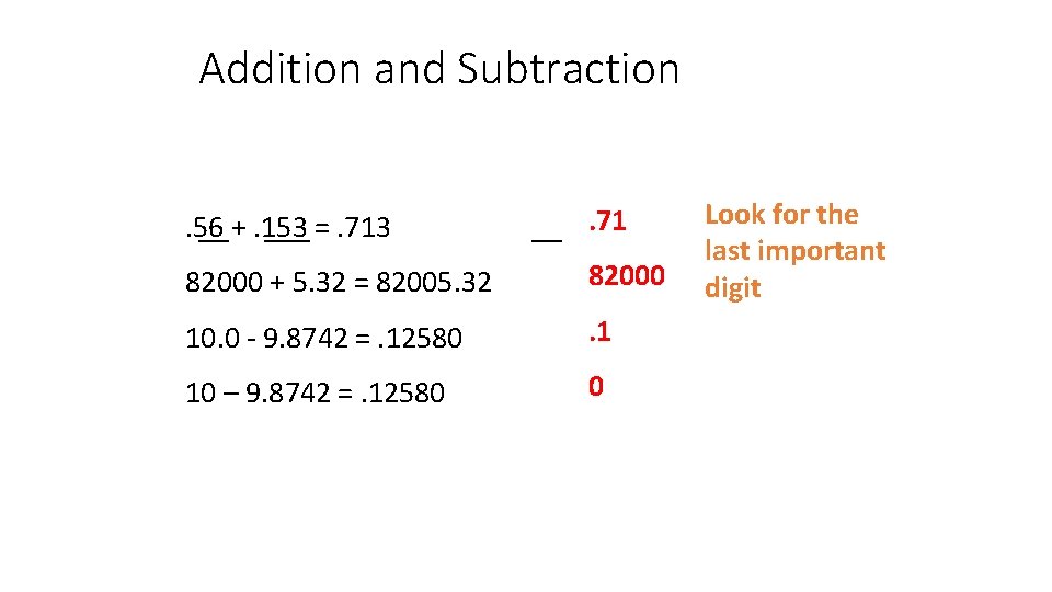 Addition and Subtraction. 56 __ +. 153 ___ =. 713 __. 71 82000 +