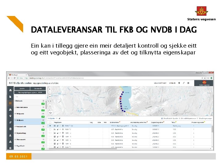 DATALEVERANSAR TIL FKB OG NVDB I DAG Ein kan i tillegg gjere ein meir