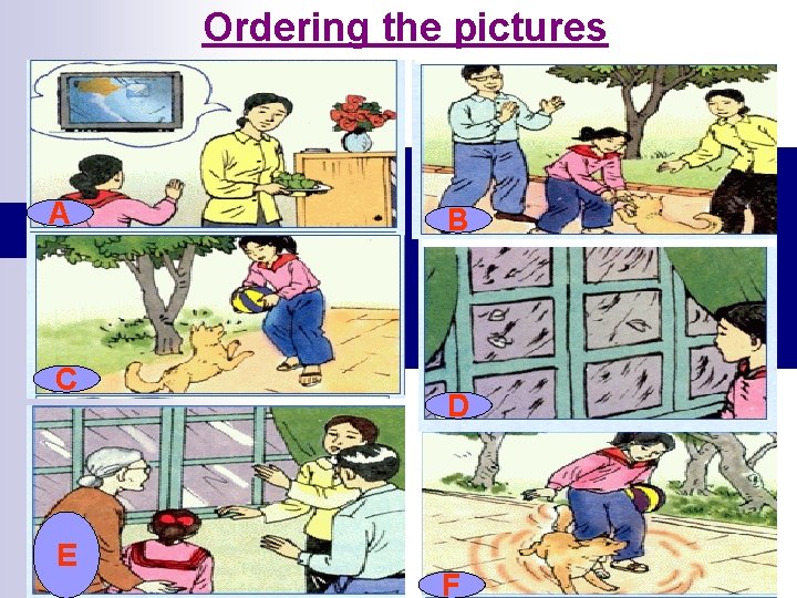 Ordering the pictures A C E B D F 