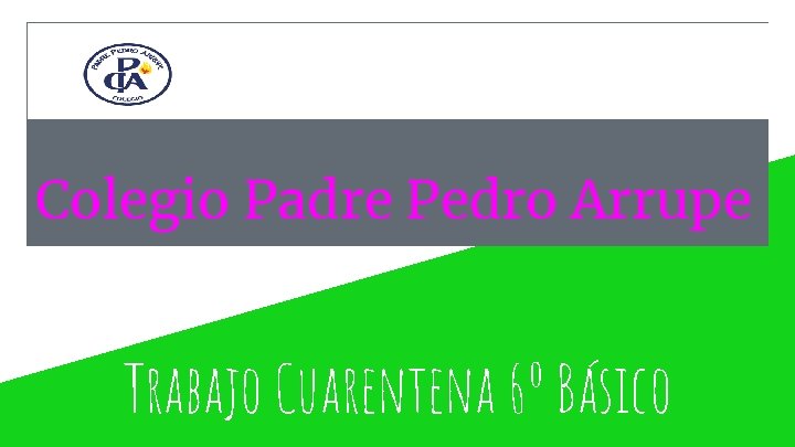 Colegio Padre Pedro Arrupe Trabajo Cuarentena 6º Básico 