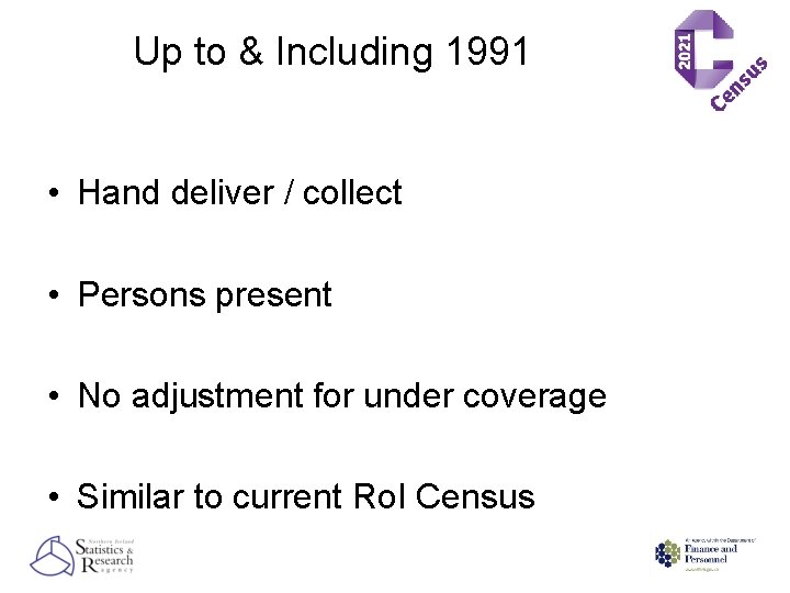 Up to & Including 1991 • Hand deliver / collect • Persons present •