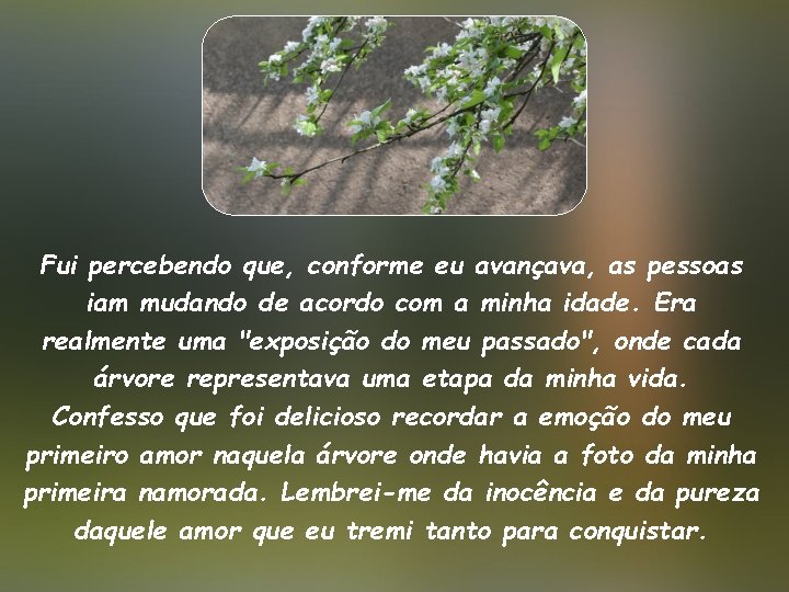 Fui percebendo que, conforme eu avançava, as pessoas iam mudando de acordo com a