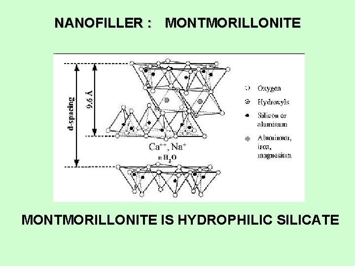 NANOFILLER : MONTMORILLONITE IS HYDROPHILIC SILICATE NANOFILLER : MONTMORILLONITE IS HYDROPHILIC SILICATE
