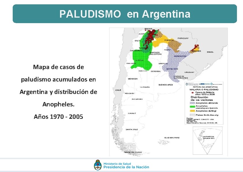 PALUDISMO en Argentina Mapa de casos de paludismo acumulados en Argentina y distribución de PALUDISMO en Argentina Mapa de casos de paludismo acumulados en Argentina y distribución de