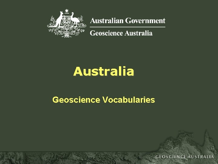 Australia Geoscience Vocabularies 