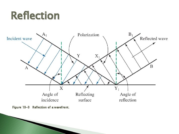 Reflection Figure 13 -3 Reflection of a wavefront. 