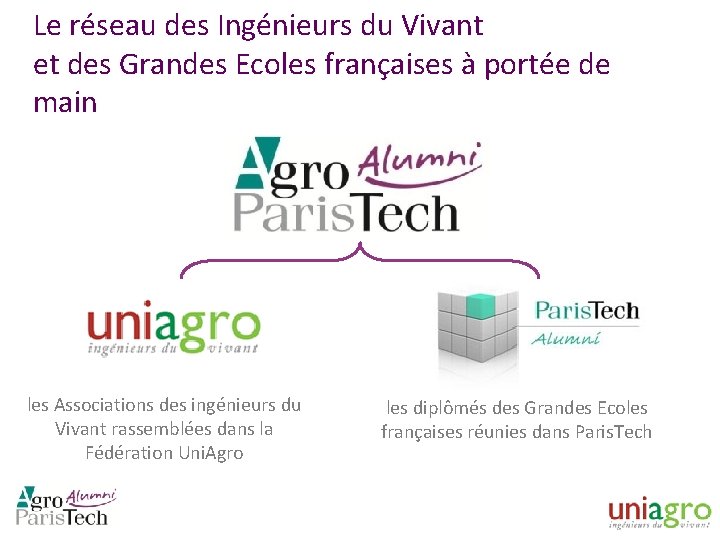 Le réseau des Ingénieurs du Vivant et des Grandes Ecoles françaises à portée de