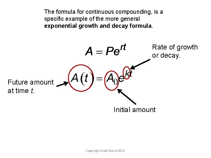 The formula for continuous compounding, is a specific example of the more general exponential