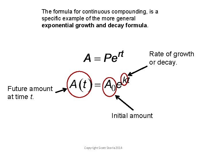The formula for continuous compounding, is a specific example of the more general exponential