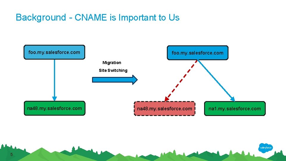 Background - CNAME is Important to Us foo. my. salesforce. com Migration Site Switching