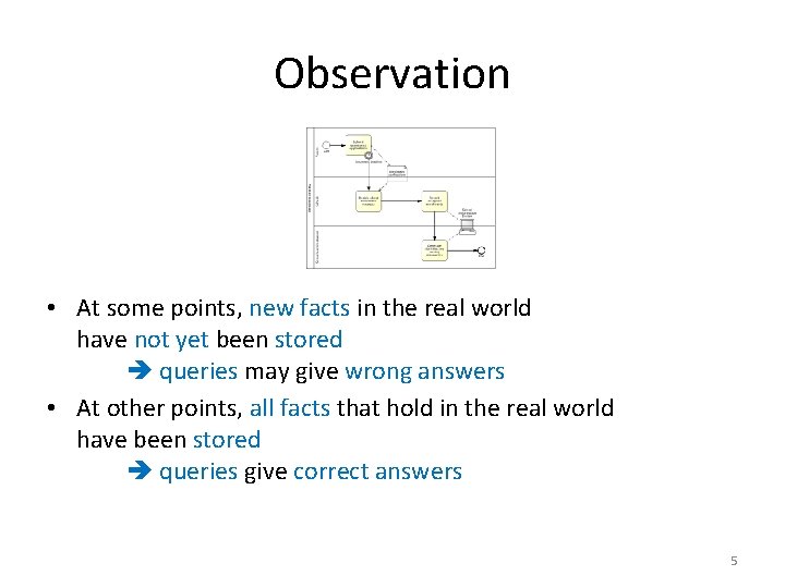 Observation • At some points, new facts in the real world have not yet