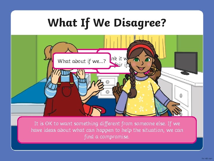 What If We Disagree? could… I understand you IMaybe think itwe would be What