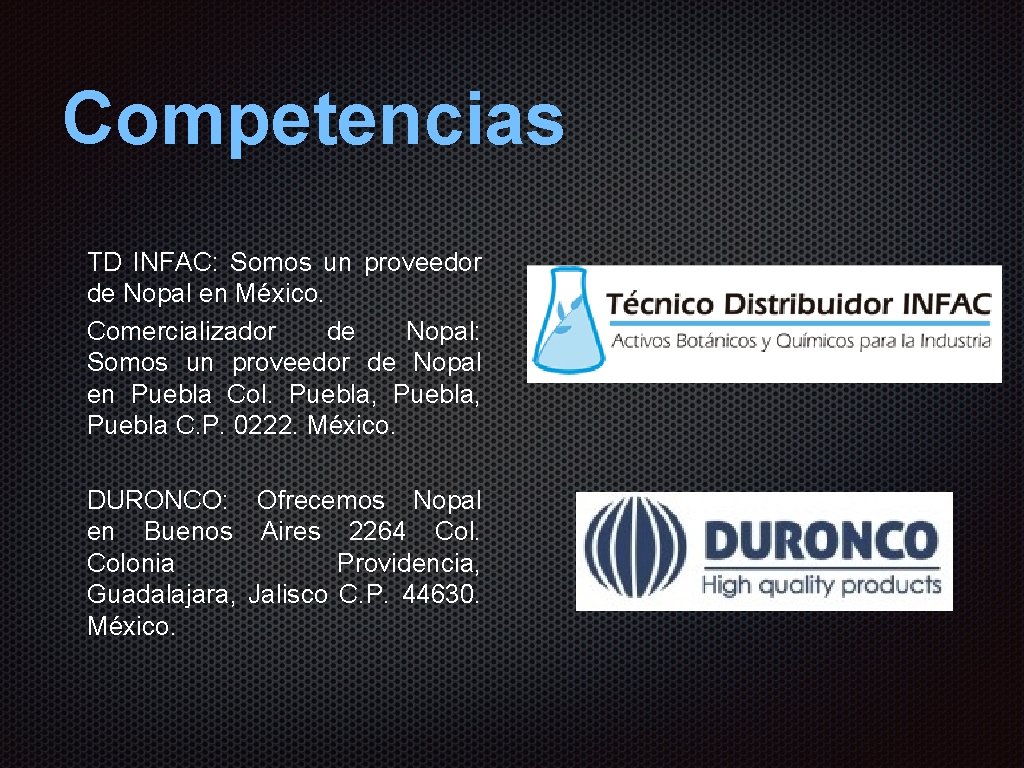 Competencias TD INFAC: Somos un proveedor de Nopal en México. Comercializador de Nopal: Somos Competencias TD INFAC: Somos un proveedor de Nopal en México. Comercializador de Nopal: Somos