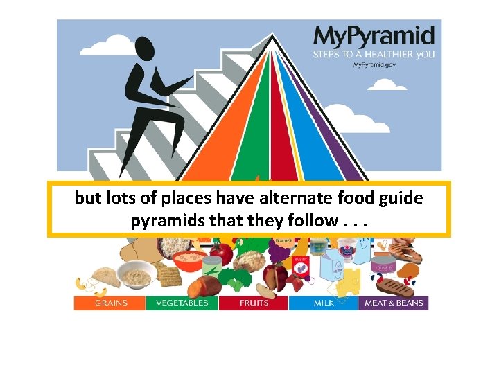 but lots of places have alternate food guide pyramids that they follow. . .