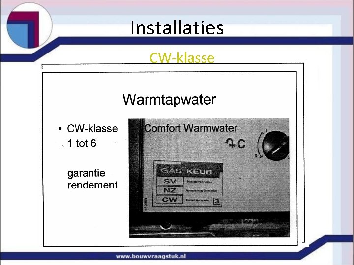 Installaties CW-klasse 