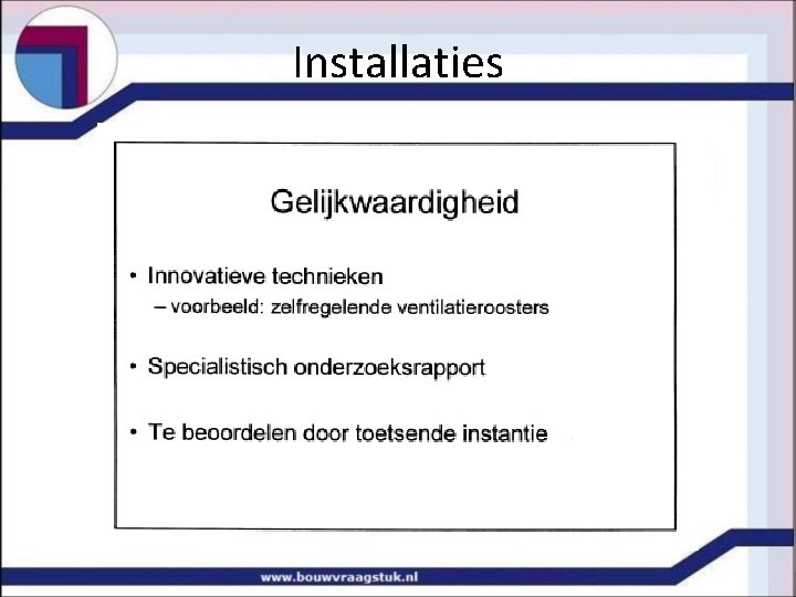 Installaties 