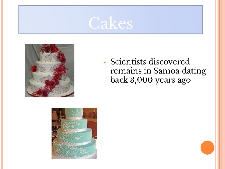 Cakes • Scientists discovered remains in Samoa dating back 3, 000 years ago 