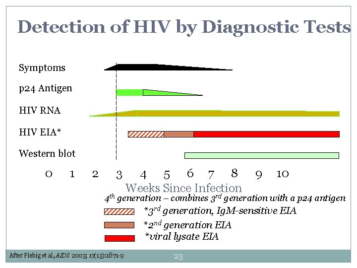 Detection of HIV by Diagnostic Tests Symptoms p 24 Antigen HIV RNA HIV EIA* Detection of HIV by Diagnostic Tests Symptoms p 24 Antigen HIV RNA HIV EIA*