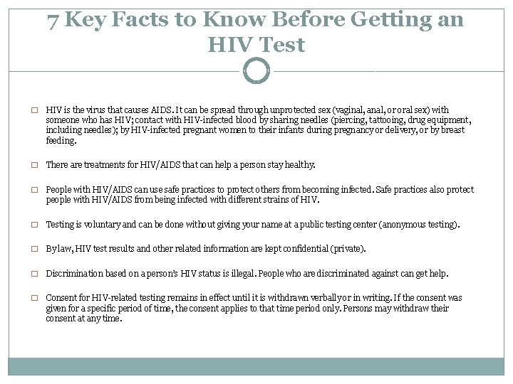 7 Key Facts to Know Before Getting an HIV Test � HIV is the 7 Key Facts to Know Before Getting an HIV Test � HIV is the