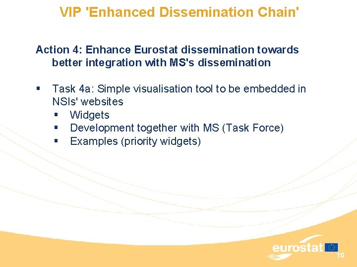 VIP 'Enhanced Dissemination Chain' Action 4: Enhance Eurostat dissemination towards better integration with MS's