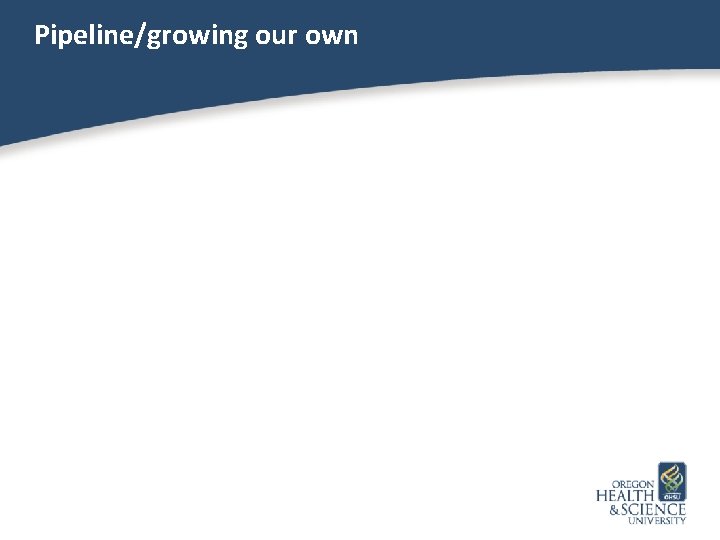 Pipeline/growing our own 