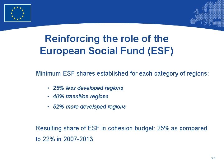 European Union Regional Policy – Employment, Social Affairs and Inclusion Reinforcing the role of