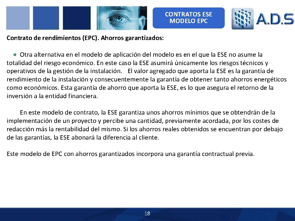 CONTRATOS ESE MODELO EPC Contrato de rendimientos (EPC). Ahorros garantizados: Otra alternativa en el