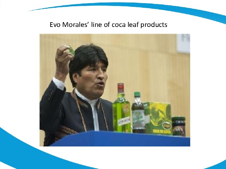 Evo Morales’ line of coca leaf products 