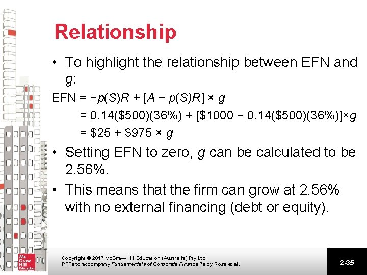 Relationship • To highlight the relationship between EFN and g: EFN = −p(S)R + Relationship • To highlight the relationship between EFN and g: EFN = −p(S)R +