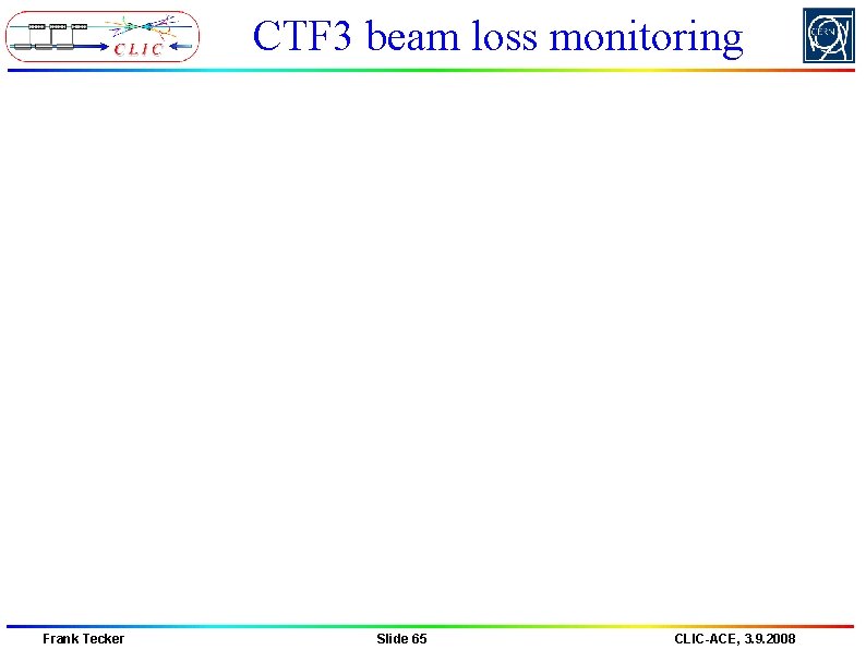 CTF 3 beam loss monitoring Frank Tecker Slide 65 CLIC-ACE, 3. 9. 2008 