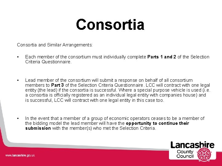 Consortia and Similar Arrangements: • Each member of the consortium must individually complete Parts